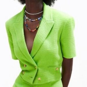 Textured Crop Blazer